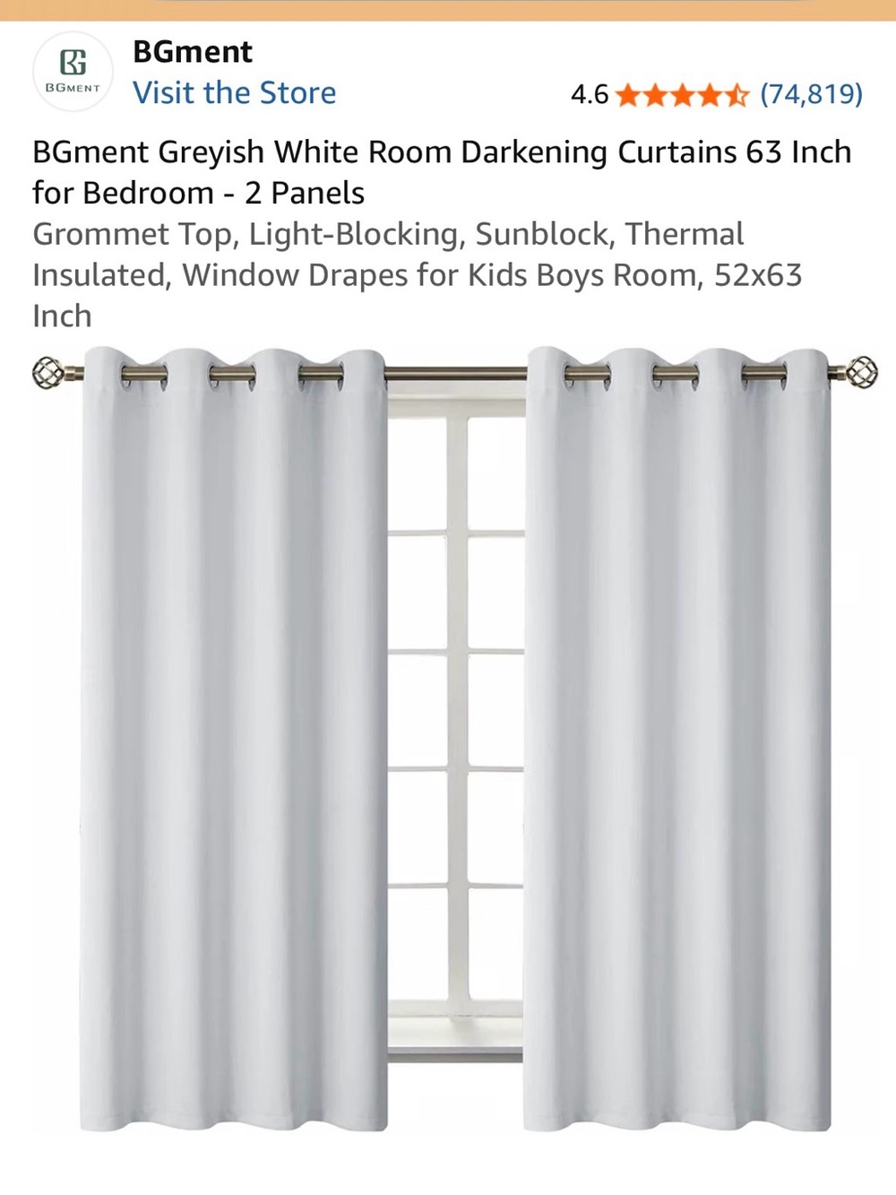 Grey light blocking curtains